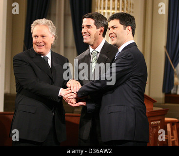 Jean Charest Mario Dumont André Boisclair Foto Stock