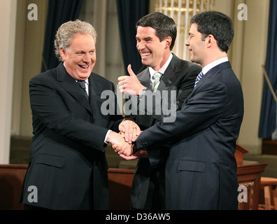 Jean Charest Mario Dumont André Boisclair Foto Stock