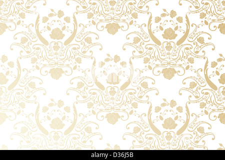 Damaschi seamless golden motivo floreale - Illustrazione Vintage Foto Stock