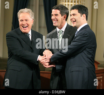 Jean Charest Mario Dumont André Boisclair Foto Stock