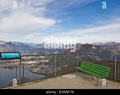 Panorama delle Alpi mountain range dal Balcone d'Italia (Sighignola) Lombardia Italia Europa Foto Stock