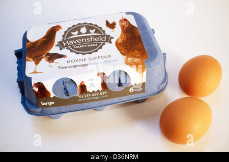 Havensfield free range uova di gallina Foto Stock