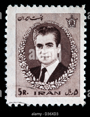 Mohammad Reza Shah Pahlavi, francobollo, Iran, 1966 Foto Stock