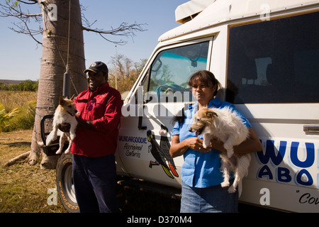 Colin e Maria Morgan eseguire Wundargoodie Safari aborigena, Est regione di Kimberley, Wyndham, Australia occidentale Foto Stock