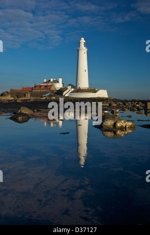St Marys faro, Whitley Bay, North Tyneside, Tyne and Wear, Northumberland, England, Regno Unito, GB Foto Stock