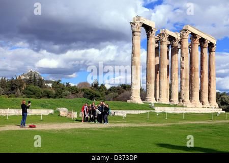 Grecia Atene Attica il tempio di Zeus Olimpio Foto Stock