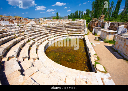 Odeon Romano teatro di Aphrodisias sito archeologico, Turchia Foto Stock