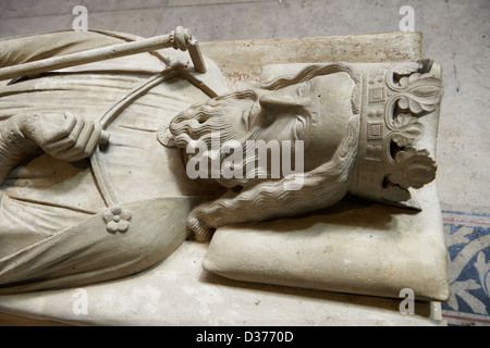 Tomba medievale di Clovis 1° (465 - 511) re di Francia da 481 a 511, Cattedrale Basilica di Saint Denis, Parigi Francia Foto Stock