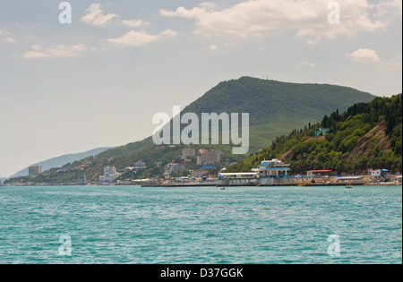 Bay, la spiaggia, il Mar Nero, blu cielo, coste, Crimea, Europa orientale, Europa, Foresta, Lago, montagna, la gamma della montagna, mare, sole, Foto Stock