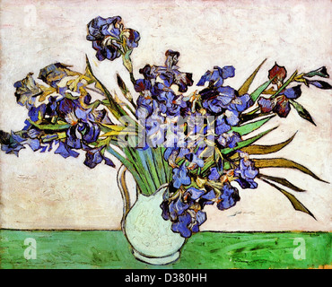 Vincent van Gogh, Vaso con iridi. 1890. Post-Impressionism. Olio su tela. Metropolitan Museum of Art di New York City. Foto Stock