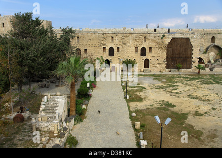 Kyrenia, Repubblica Turca di Cipro del Nord, Kyrenia cortile della Rocca Foto Stock