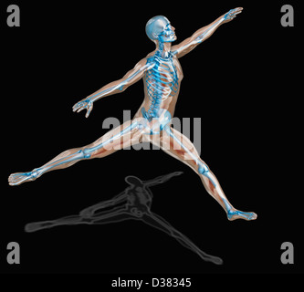 Generati digitalmente immagine della rappresentazione umana dancing ballet Foto Stock