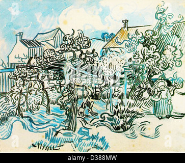 Vincent van Gogh, Vigna Vecchia con Contadina.1890. Post-Impressionism. Olio su tela. Van Gogh Museum di Amsterdam Foto Stock