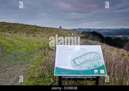 Vecchio Winchester Hill in Hampshire. Foto Stock