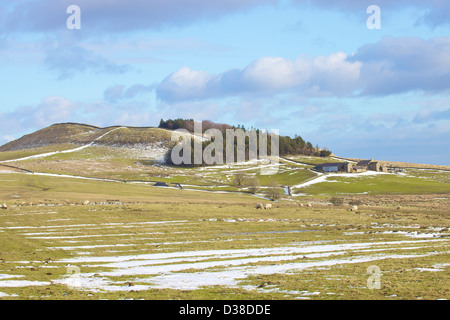 Hot Banca e Banca calda Agriturismo vallo di Adriano Northumbria England Regno Unito Gran Bretagna inverno Foto Stock