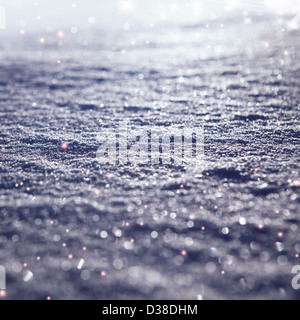 Scintillate snow, lampeggiante luci festose sfondo Foto Stock