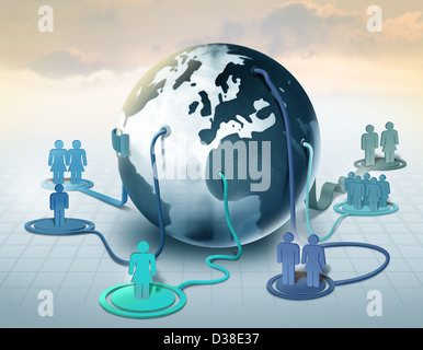 Immagine illustrativa della folla che rappresenta la rete umana Foto Stock