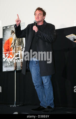 Tokyo, Giappone. Il 13 febbraio 2013. Quentin Tarantino, Feb 13, 2013 regista americano Quentin Tarantino di Girolamo assiste una speciale proiezione per 'Django Unchained' a Shinjuku Piccadilly, Tokyo, Giappone. (Foto di YUTAKA/AFLO/Alamy Live News) Foto Stock