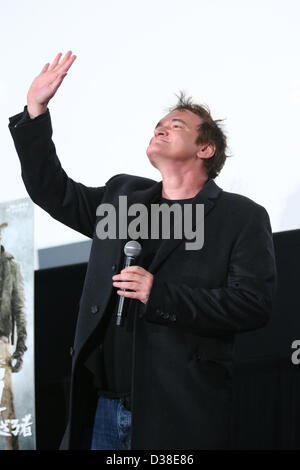 Tokyo, Giappone. Il 13 febbraio 2013. Quentin Tarantino, Feb 13, 2013 regista americano Quentin Tarantino di Girolamo assiste una speciale proiezione per 'Django Unchained' a Shinjuku Piccadilly, Tokyo, Giappone. (Foto di YUTAKA/AFLO/Alamy Live News) Foto Stock