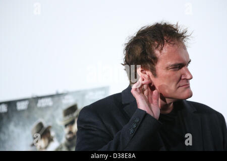 Tokyo, Giappone. Il 13 febbraio 2013. Quentin Tarantino, Feb 13, 2013 regista americano Quentin Tarantino di Girolamo assiste una speciale proiezione per 'Django Unchained' a Shinjuku Piccadilly, Tokyo, Giappone. (Foto di YUTAKA/AFLO/Alamy Live News) Foto Stock