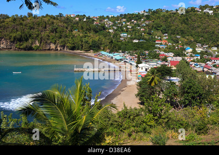 Villaggio di Pescatori di Anse La Raye, St Lucia Foto Stock