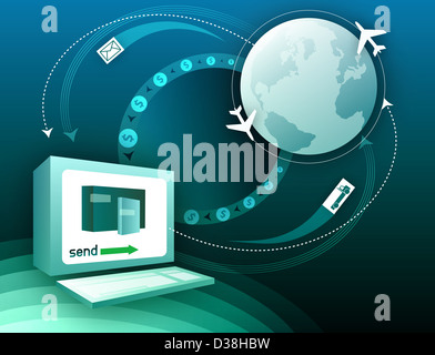 Globale di trasporto e di comunicazione montage Foto Stock