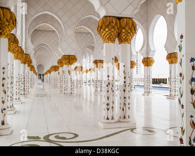Sheikh Zayed Grande Moschea di Abu Dhabi, Emirati arabi uniti Foto Stock