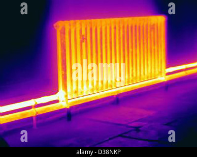 Immagine termica del radiatore Foto Stock