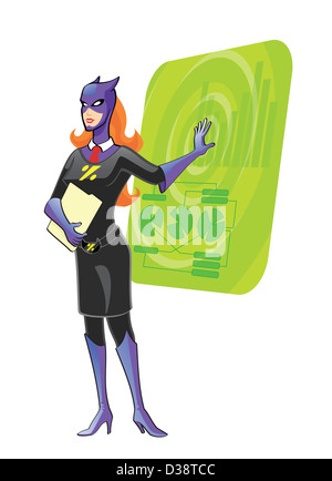 Superwoman dando una presentazione Foto Stock