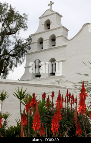 San Diego Mission Basilica Foto Stock