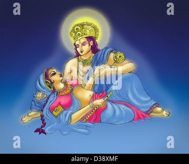 Radha Krishna Foto Stock