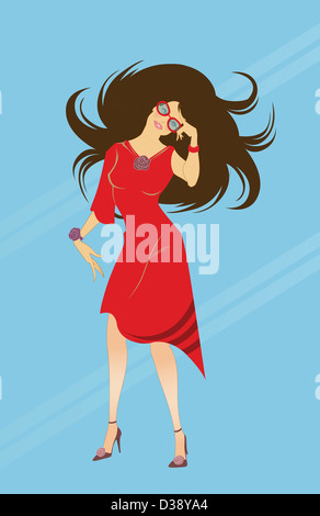 Modello di moda in posa Foto Stock