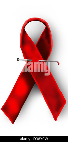 Close-up di aids awareness ribbon Foto Stock