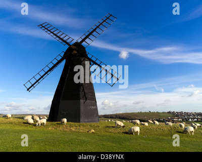 Mulino rotante, o nuovo mulino, è il Grade II Listed smock mulino a Rottingdean, East Sussex, Inghilterra Foto Stock