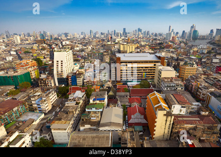 Bangkok skyline vista dal Grand China Princess Hotel, Bangkok, Thailandia Foto Stock