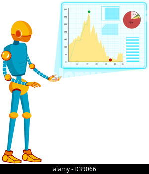 Robot dando una presentazione aziendale Foto Stock
