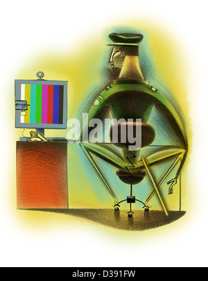 Rappresentazione illustrativa che mostra anti sicurezza hacking Foto Stock