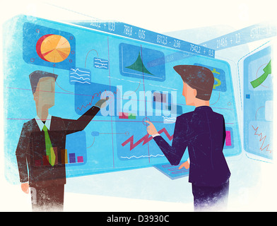 Gli operatori su schermo virtuale Foto Stock