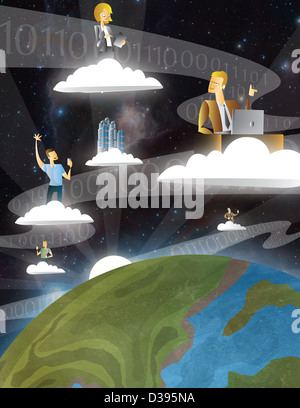 Illustrazione del cloud computing Foto Stock