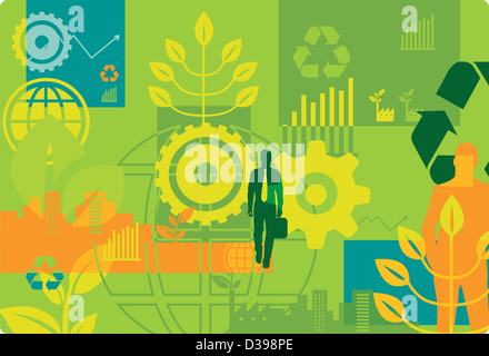 Immagine illustrativa di go green concept Foto Stock