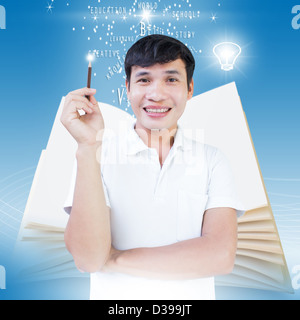 Asian studente con background creativo Foto Stock