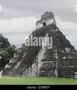 Una vista della bellissima le rovine della città maya di Tikal in giorno moderno Guatemala, America Centrale Foto Stock