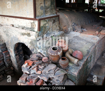 L'ingresso di un vecchio forno in ceramica nel sud di Taiwan Foto Stock