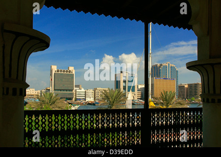 UUAE emirato del Dubai Creek e Deira da Bastakiya Foto Stock