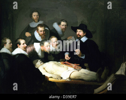 Rembrandt van Rijn, la Lezione di anatomia del dottor Nicolaes Tulp. 1632 olio su tela. Il barocco. Galleria: Mauritshuis Royal Picture Gal Foto Stock
