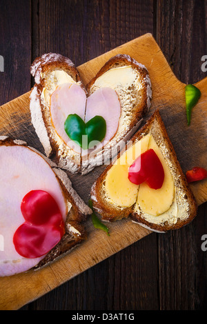 Immagine dalla cucina creativa serie: cuori panini Foto Stock