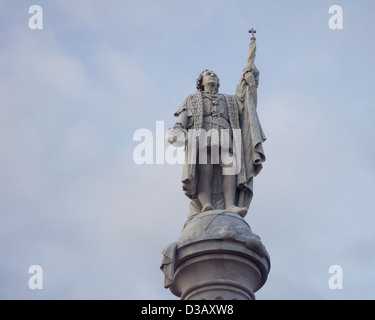 San Juan, Puerto Rico, statua di Cristoforo Colombo nel parco della città Foto Stock