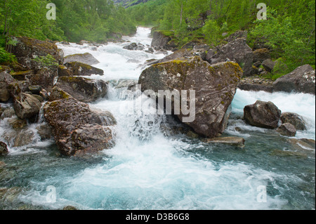 La cascata nel verde della foresta Foto Stock