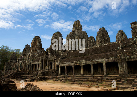 Tempio Bayon, South Gate, Angkor Thom, Cambogia patrimonio mondiale dell UNESCO Foto Stock