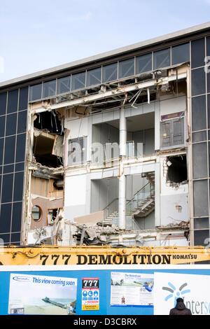 Febbraio 2013 - lavori di demolizione inizia a Bournemouth più odiato edificio, il cinema IMAX e un complesso di svaghi. Foto Stock